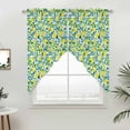 thumbnail image 5 of Summer Lemon Kitchen Window Curtains, Swag Curtains Valance for Bedroom Living Room Bathroom, Green Botanical Blue Flowers Rod Pocket Window Treatment Curtain Block Drapes 2 Panels 28"x36", 5 of 9