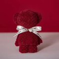 thumbnail image 1 of Toalla con forma de oso con regalo de mano de terciopelo coral con diseño de piña enrejado, toalla absorbente suave, regalo de devolución para bodas, 1 of 6