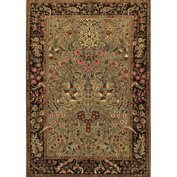 Ahgly Company Indoor Rectangle Animal Brown Traditional Area Rugs, 2' x 3'