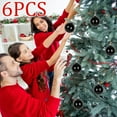thumbnail image 6 of BiFandian Black Christmas Ball Ornaments , Shatterproof Christmas Ball Hanging Decorations Indoor, Christmas Baubles for Xmas Tree Decoration, 6Pcs 2.36inch, 6 of 6