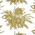 thumbnail image 2 of Celosia Bridal Lace Sequins Beaded Scallop Fabric for Dresses 52’’ BTY (Gold), 2 of 3
