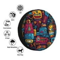 thumbnail image 5 of XMXY Robots Doodle Dark Cyborg Spare Tire Cover, Universal Waterproof Cover for Jeep RV Tire Wheel Protection, 15 inch, 5 of 8