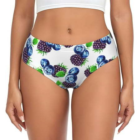Womens Underwear - Blueberries Print Grape No Show Seamless Underwear for Women  Soft Comfort Stretch Women s Panties  Hipster Ladies Panties Bikini Underwear Briefs