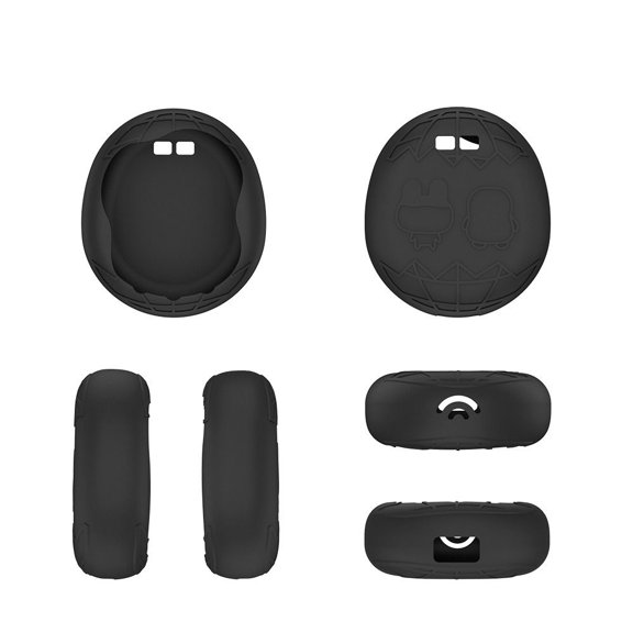 Travel New Fall Prevention with Buckle Solid Silicone Cover Case Silicone Protective Sleeve Protective Case Game Console Storage Box BLACK