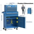 thumbnail image 4 of AIRAJ Blue 40" 3-Drawer Rolling Tool Chest | Single Door Metal Workshop Tool Cabinet on Wheels, 4 of 6