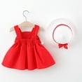 thumbnail image 3 of Mercatoo Girls Kids Princess outfit Patterns Set Rainbow Sleeveless Dress+Hat Baby Girls Outfits&Set Little Girl Clothed, 3 of 9