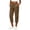 Brown, variant on Capri Jogger Pants for WomenLadies Fashion Casual Solid Color Corduroy Elastic Waist Pocket Cuffed Cropped Pants