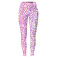 thumbnail image 4 of Arlun Sequins Printed Leggings for Women 2026 Trendy Mardi Gras Holiday Tights Stretch High Waist Yoga Pants Lightweight Soft Comfort Slim Fit Carnival Casual Wear 9-Light Pink XXL, 4 of 4