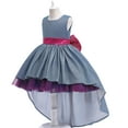 thumbnail image 4 of Herrnalise Toddler Girls Color Net Yarn Shiny Bowknot Birthday Party Gown Kids Floor-length Princess Dresses clearance under $10 !, 4 of 5