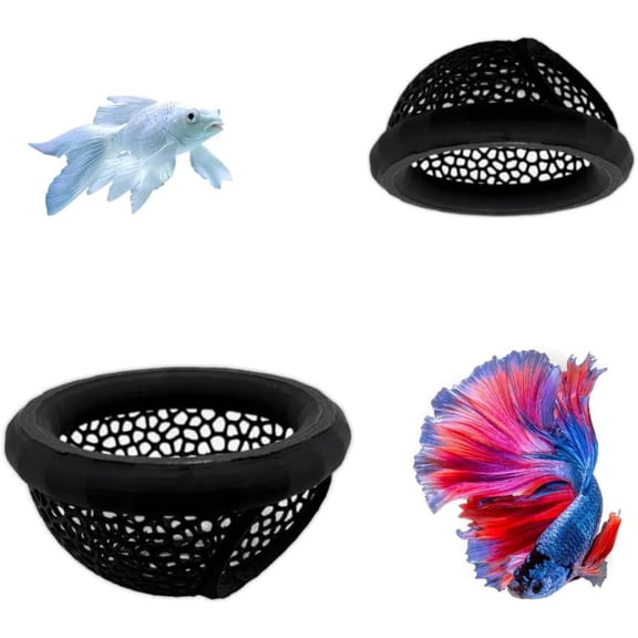 1 PC Floating Betta Hammock & Shrimp Shelter – 3D Printed Aquarium Decor with Feeding Ring, Safe Resting Spot for Betta Fish, Shrimp and Small Fish