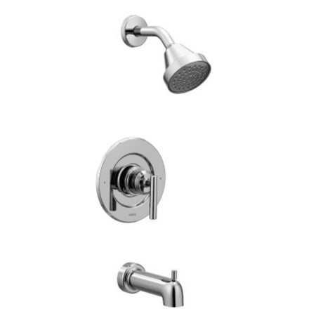- Moen T2903EP Gibson Posi-Temp Pressure Balanced Tub and Shower Trim Package with Single Function Showerhead and Single Lever Valve Trim - Less Rough In Valve
