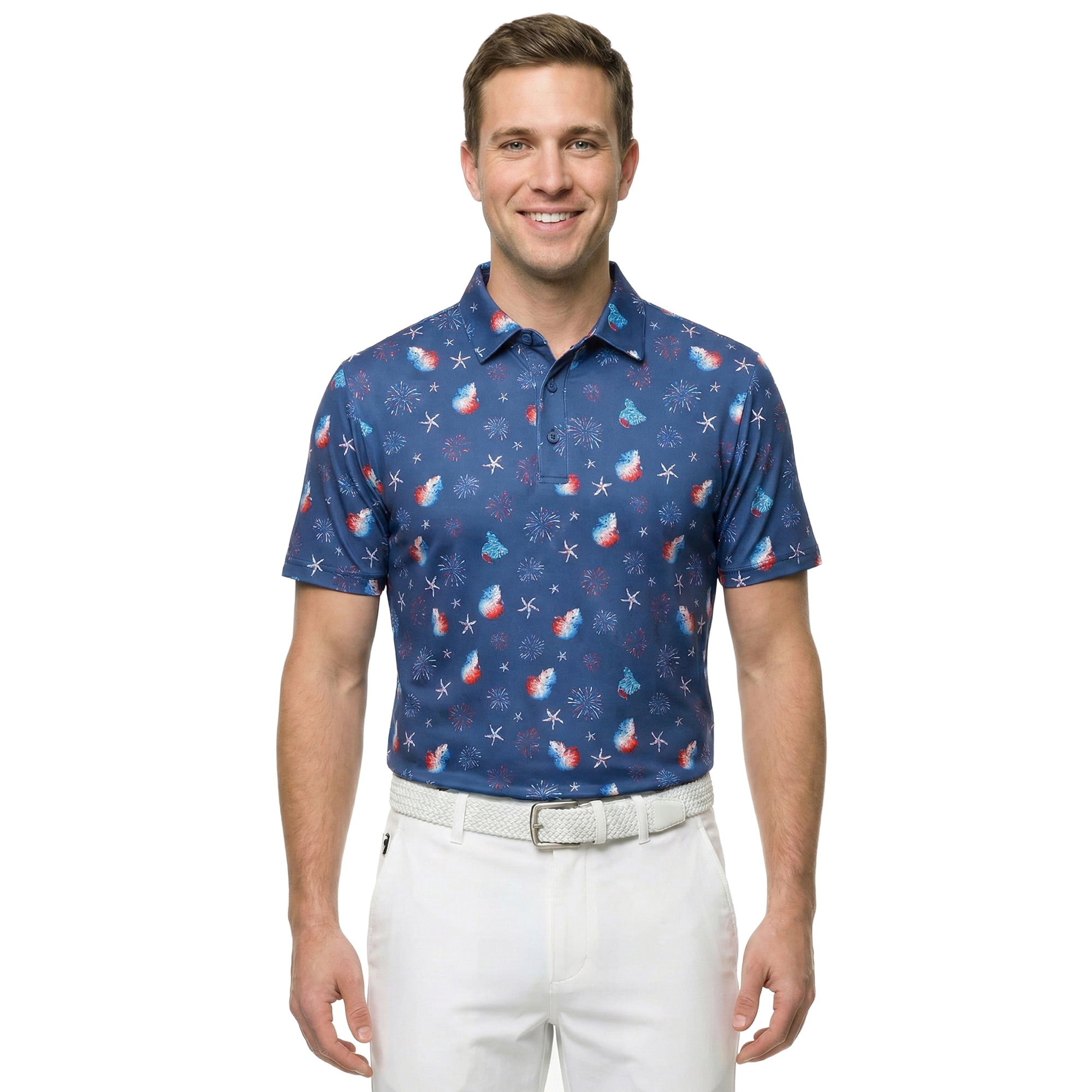 Birdie Bound Men's and Big and Tall Men's Fourth of July America 250 Duckie Polo Shirt, Sizes XS-4XLT