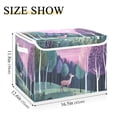 thumbnail image 5 of Yayeee Collapsible Cube Storage Bin with Lid Fabric Closet Decorative Basket with Handles, Green Night Deer, 5 of 7
