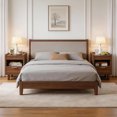 thumbnail image 5 of CQSXDA 2 Pack Fluted Wood Nightstands with Drawer and Open Storage, Modern Bedroom Bedside Side End Tables for Home Decor, Walnut, 5 of 20