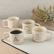 Thyme & Table 13.5 fl oz Monogram C White Speckled Stoneware Mug