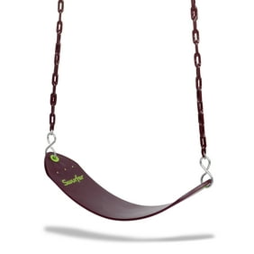 Swurfer Belt Swing with Pinch-Free Rubber Coated Metal Hanging Chains Holds 250 Pounds Ages 4 and Up