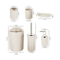 thumbnail image 3 of Lolmot Bathroom Accessories Set,6 Piece PP Gift Set Toothbrush Holder,Toothbrush Cup,Soap Dispenser,Soap Dish,Toilet Brush Holder,Trash Can,Decorative Countertop Bathroom Accessoy Set, 3 of 5