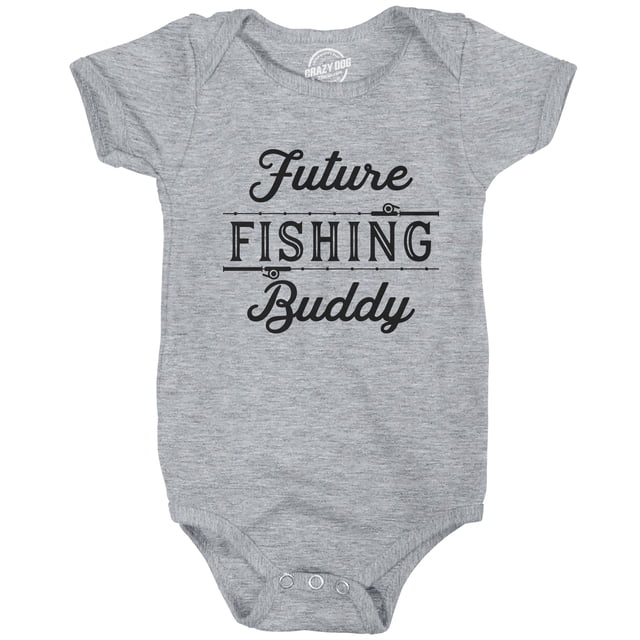 Creeper Future Pêcheur Compagnon Justaucorps Bébé Drôle Sport Extérieur (Gris Chiné) - 6 Mois
