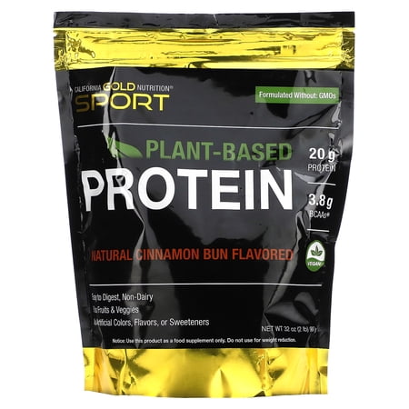 Plant-Based Protein  Cinnamon Bun  2 lb Pouch  California Gold Nutrition