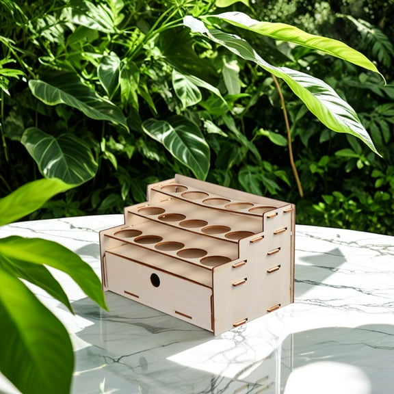 HONMEET Wooden Art Studio Storage Organizer for Paint Tubes, Brushes and Supplies, Light Brown, 1 Set