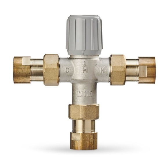 (Price/Each)Honeywell AM101-UT-1LF 3/4" Union Npt. Aquamix Lead Free Mixing Valve 70-145 Temp Range