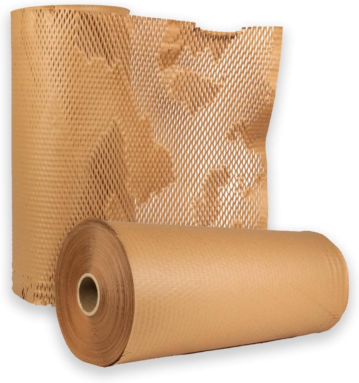 MMBM 2 Rolls Cushioning Wrap Paper, 20" x 1000' Eco Friendly Recyclable Kraft Die-Cut Wrapping Paper, Honeycomb Packing Paper for Moving