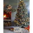 thumbnail image 3 of Navy Blue Green Snowflake Christmas Christmas Tree Skirt 48 Inches Large Christmas Skirt Tree, Xmas Snowflake Rustic Tree Skirt Christmas Decorations for Fireplace Party Holidays Indoor Outdoor, 3 of 7