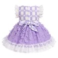 thumbnail image 3 of IBTOM CASTLE Baby Girls Gingham Tutu Dress Sequin Strawberry Cow Print Butterfly Princess Birthday Party Dresses with Headband 2PCS Outfit 12-18 Months Purple - Butterfly, 3 of 8
