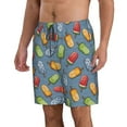 thumbnail image 2 of KLL Fruit Ice Cream Men's Casual Summer Beach Shorts Hawaiian Shorts with Pockets-Large, 2 of 5