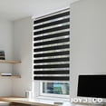 thumbnail image 5 of 27 Inch Wide Mini Zebra Blinds for Windows,Black Sheer Privacy Light Filtering Cordless Dual Layer Roller Shades for Home Office Bedroom, 27" W×75" H, 5 of 8