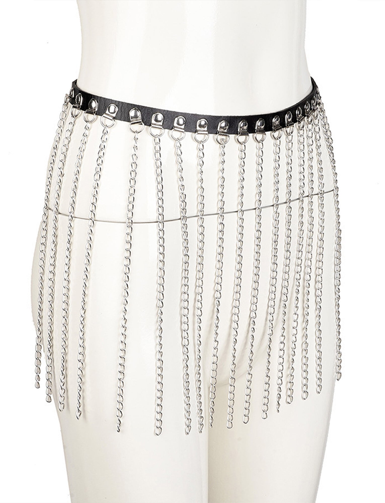 Star Belt Punk Waist Belt Chain Gothic Leather Black Belly Body