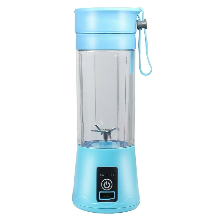 Portable Blender USB Rechargeable,Small Juicer Machines Cup For smoothies  and shakes, Mini Fruit Mixer Cup with Six Blades Blue