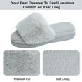 thumbnail image 4 of LORDFON Fuzzy Open Toe Slippers for Women Fluffy Furry Plush Memory Foam Bedroom Womens House Slippers Indoor, 4 of 6