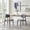 Gray, variant on Set of 2 Upholstered Fabric Dining Chairs with Black Metal Legs - Beige Seat