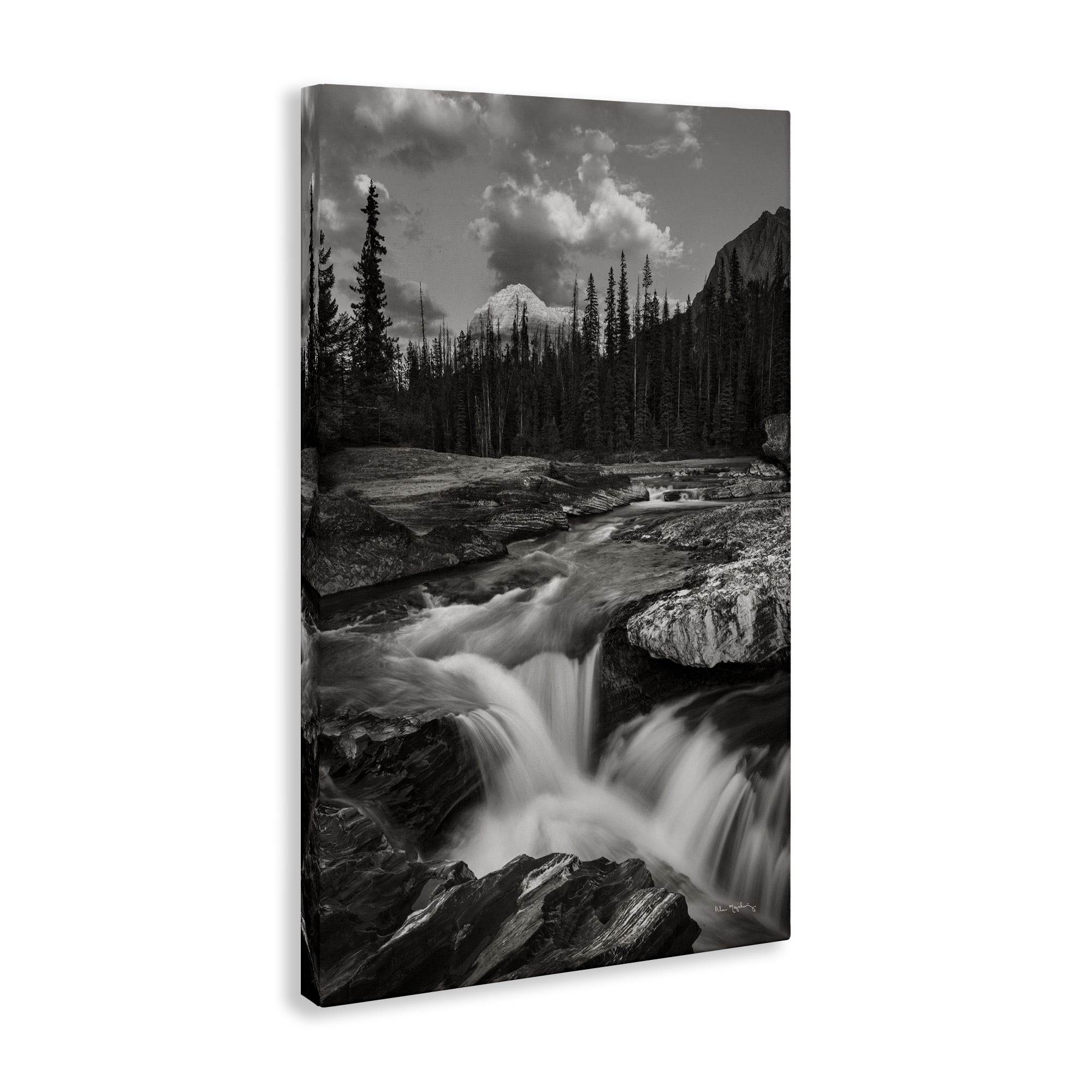 Stupell Industries Rocky Splashing River Landscape Photography Gallery Wrapped Canvas Art Print Wall Art, 20 x 30
