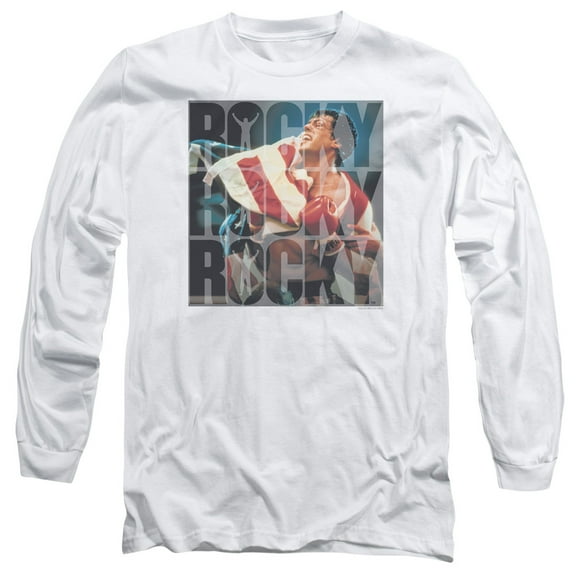 Rocky Chant Long Sleeve Adult 18/1 T-Shirt White
