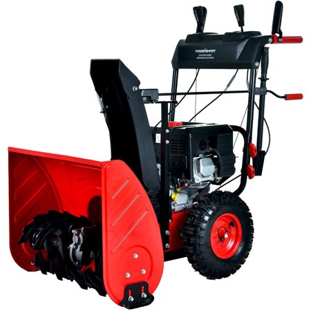 PowerSmart Snow Blower, PSSAM24 24-inch 212cc 2-Stage Gas Snow Blower Thrower, Corded Electric