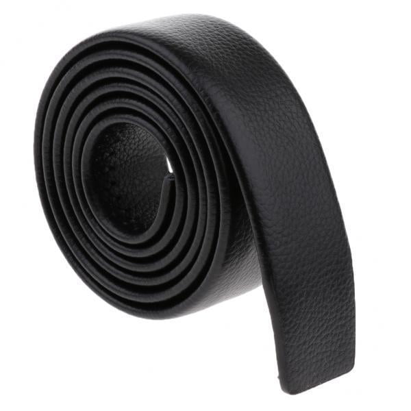 4xMens Cinturones De Cuero Simples Sin Hebilla Para El Trabajo Patrón Informal De Lichee Negro Sunnimix Cinturones casuales para hombres sin hebilla