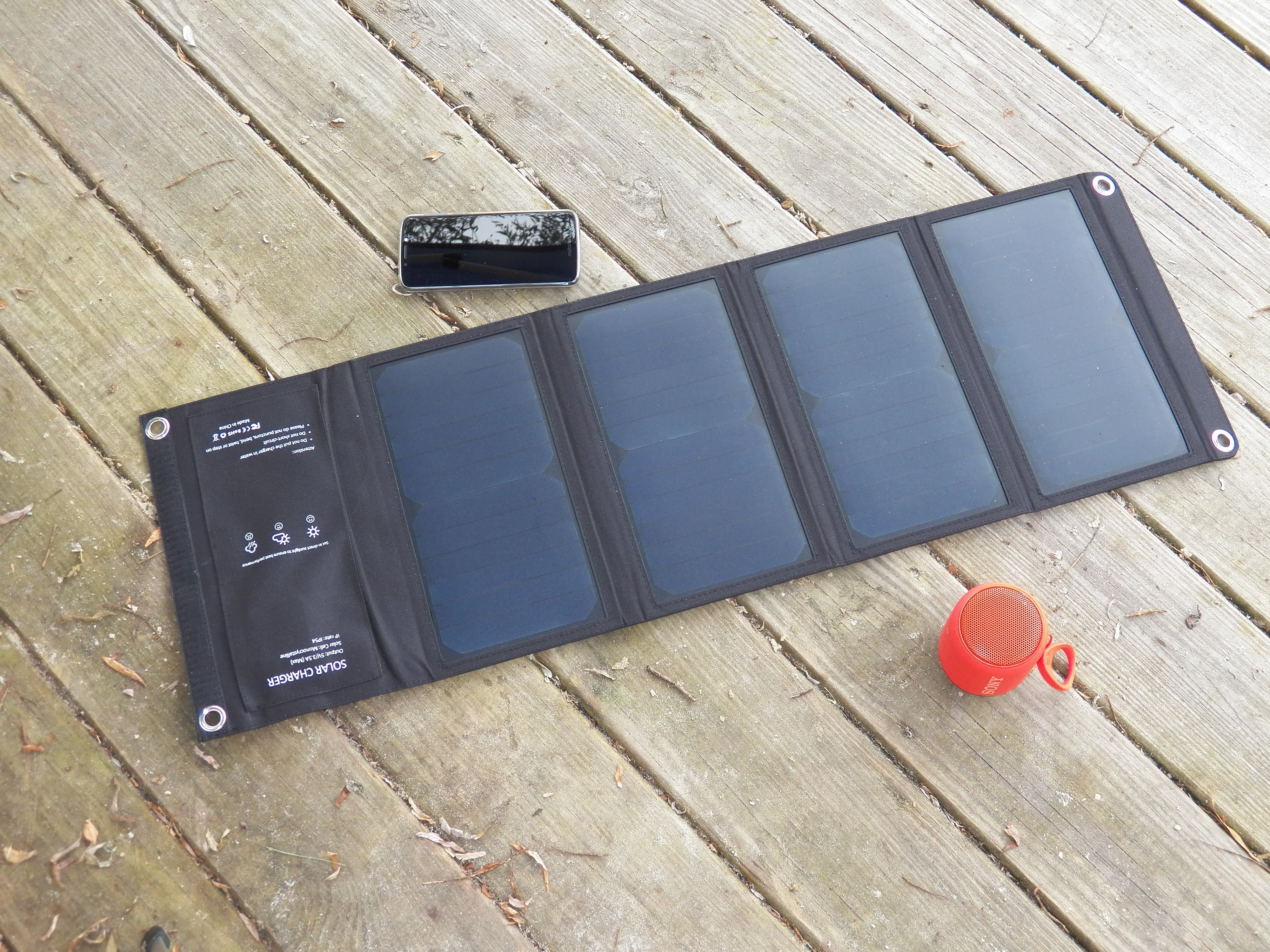 Helios 28-Watt Folding Solar Charger with Power Bank