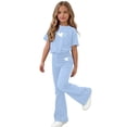 thumbnail image 6 of fatyb Girls Clothes 2 Piece Outfits Short Sleeve Tees Tops Flared Long Pants Kids Summer Casual Sets, 6 of 7