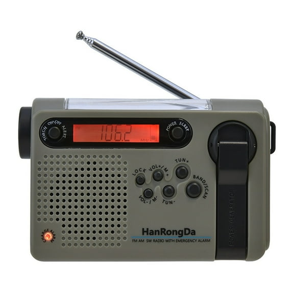 Solar Emerncy Radio with Hand Crank, Bluetooth, Multi-Function Flashlight for Outdoor Survival, Disaster Preparedness, and Portable Lighting ,Portable
