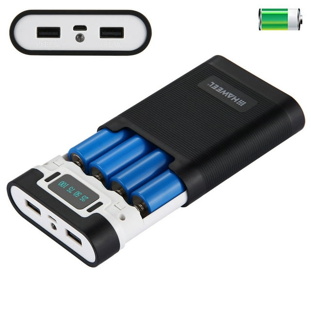 Oliegs 4 x 18650 Charger Box Portable Power Bank Case With 2 USB Port And Power Display