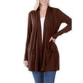thumbnail image 2 of Womens Slouchy Long Sleeve Open Front Draped Cardigan Sweater, 2 of 5
