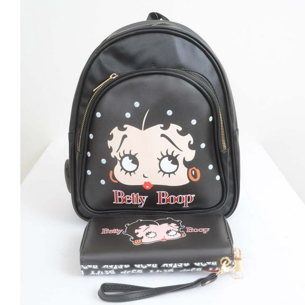 Miedo a morir Nebu cayó Betty Boop Backpack Wallet SET Purse Daypack Handbag - Walmart.com