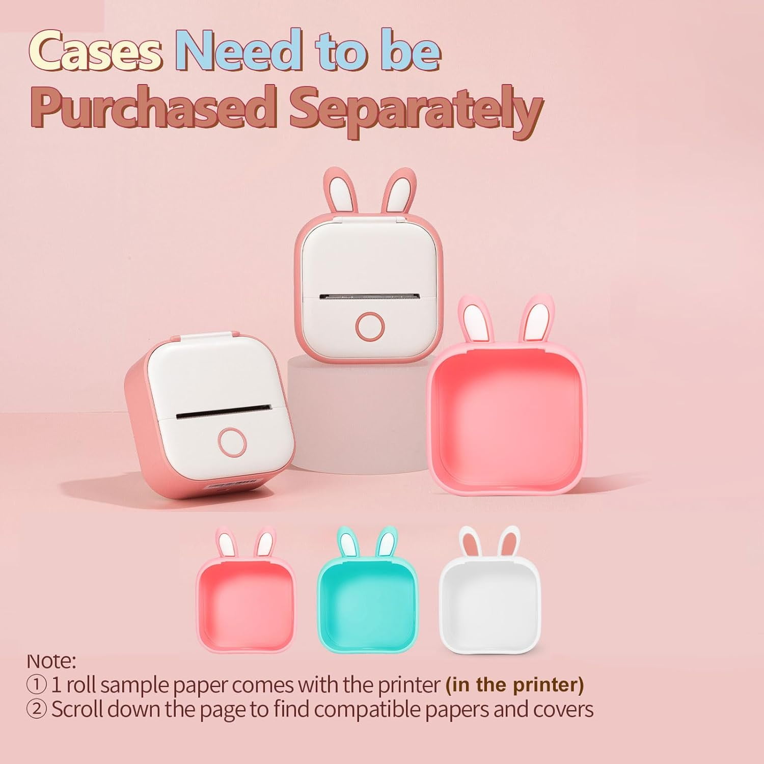 Mini Thermal Printer - T02 Mini Printer Sticker Maker Thermarote Mini Printer Bluetooth Wireless Phone Printer Small Portable Instant Pocket Printer for Anatomy Study, Photo, Children, Pink
