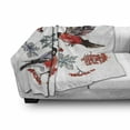 thumbnail image 3 of Rowan Soft Flannel Fleece Throw Blanket, Christmas Pattern of Bullfinch Birds Snowflakes Rowan in Watercolor Style, Cozy Plush for Indoor and Outdoor Use, 70" x 90", Scarlet Grey Black, by Ambesonne, 3 of 6
