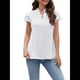 thumbnail image 1 of Blusas Elegantes Informales de Vestir para Mujer, Blusas de Corta con Volantes y Cuello en V, Blusas de Trabajo de Negocios Elegantes M, 1 of 7