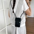 thumbnail image 2 of Hsqqdc Glossy Black Crossbody Phone Purse PU Leather Small Shoulder Bag for Shopping Commuting Work Travel, 2 of 7