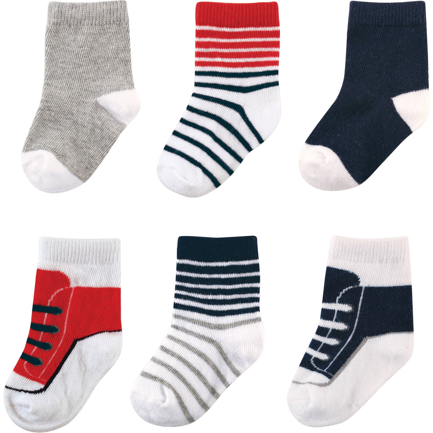 Luvable Friends - Sporty Socks, 6-pack (Newborn Baby Boys) - Walmart ...