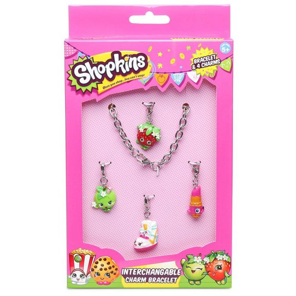 Shopkins Girls Interchangable 4 Charm Bracelet